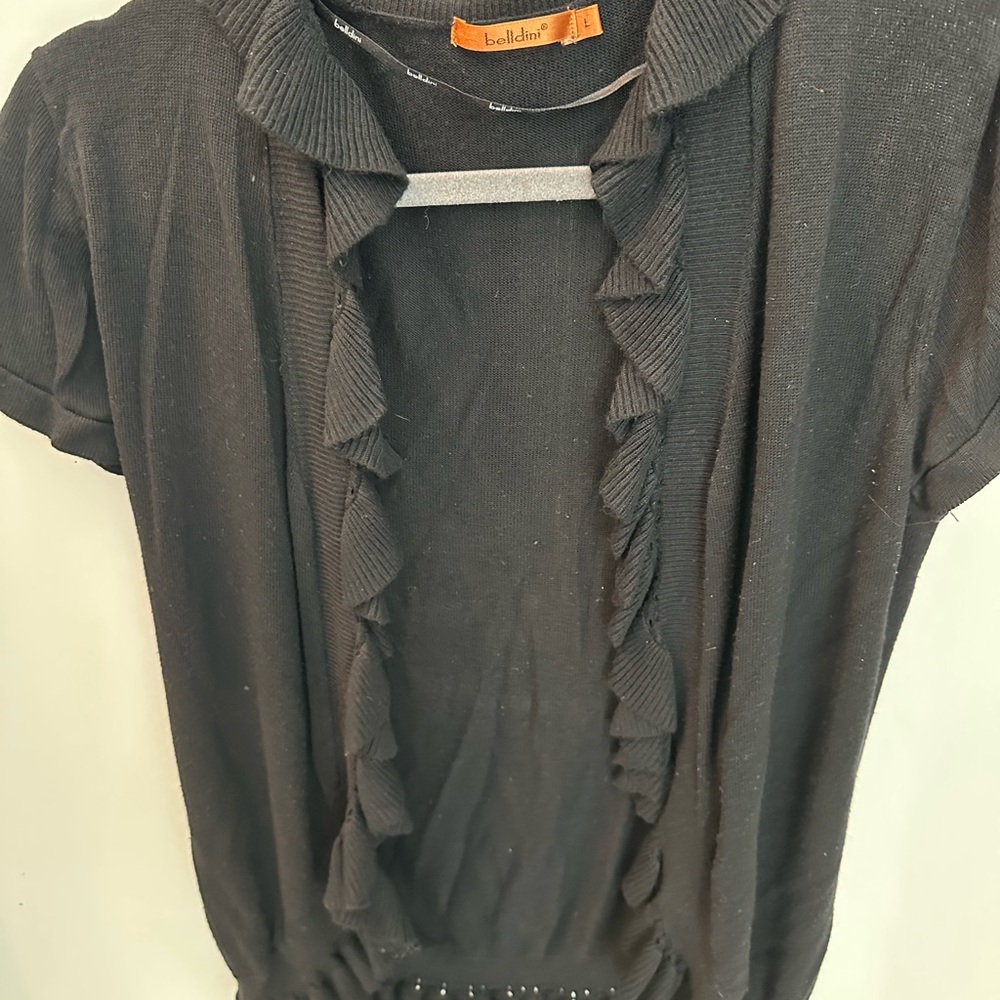 Black Ruffled Women's Top